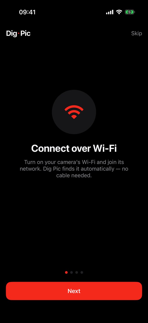 Dig Pic Wi-Fi connect screen